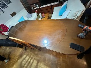 Mesa de comedor extensible de madera