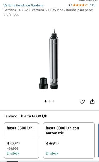 Gardena 1489-20 Premium 6000/5 Inox - Bomba para p