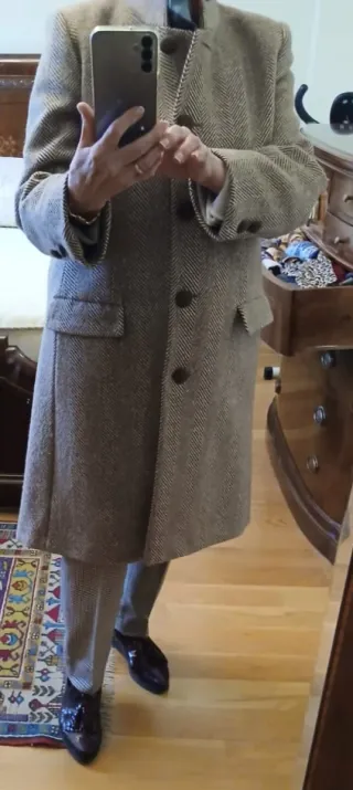 Abrigo lana espiga talla M