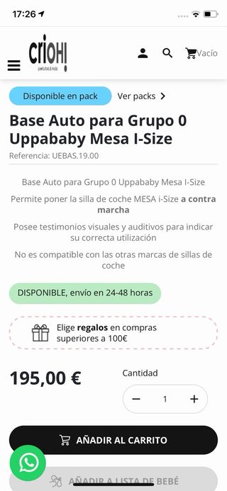 Uppababy Mesa i-Size + Base Isofix