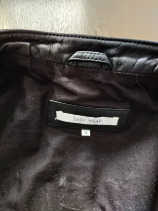 Cazadora Piel Negra Talla S Mujer