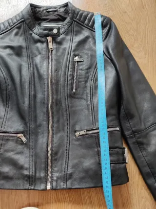 Cazadora Piel Negra Talla S Mujer