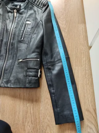 Cazadora Piel Negra Talla S Mujer