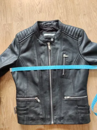 Cazadora Piel Negra Talla S Mujer