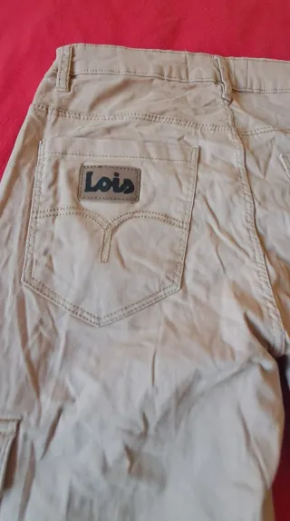 Pantalón cargo Lois beige mujer