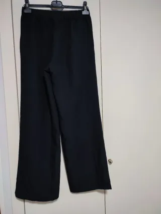 Pantalón ancho negro mujer