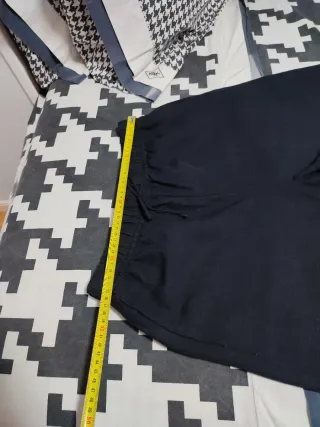 Pantalón ancho negro mujer