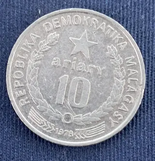 Moneda 10 Ariary 1978 Madagascar