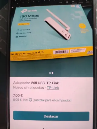 Adaptador Wifi USB TP-Link 150Mbps