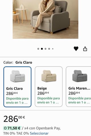 Sofá Cama Gris y Beige