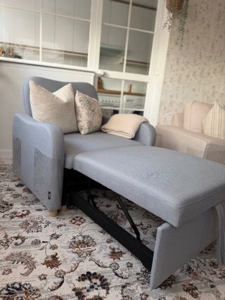 Sofá Cama Gris y Beige