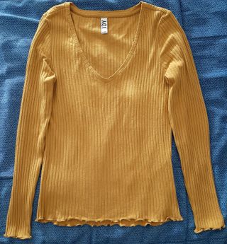 Camiseta JDY canalé amarilla (NUEVA)