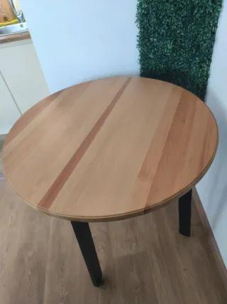 Mesa redonda madera y metal