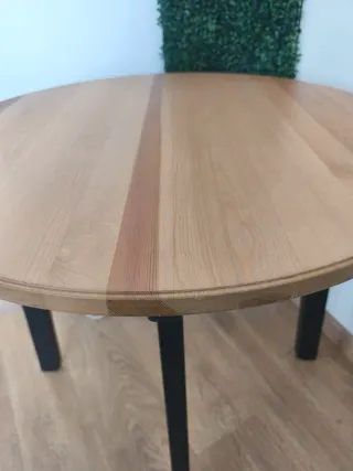 Mesa redonda madera y metal