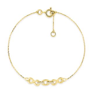 Pulsera infinito oro amarillo 9K 8 x 4 mm