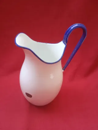 Brocca stile liberty ferro smaltato e bacinelle