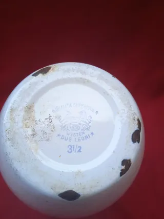 Brocca stile liberty ferro smaltato e bacinelle