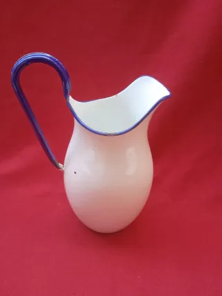 Brocca stile liberty ferro smaltato e bacinelle