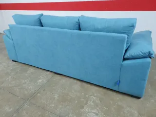 Sofá azul de tela 3 plazas