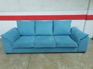 Sofá azul de tela 3 plazas