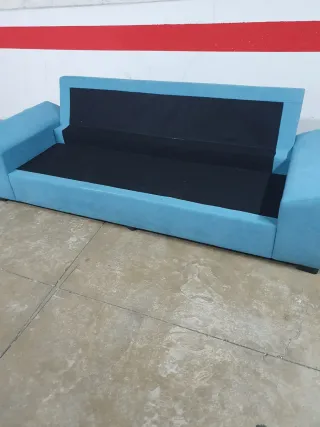 Sofá azul de tela 3 plazas