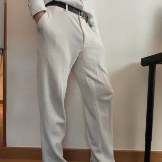 Pantalones Blancos Texturizados