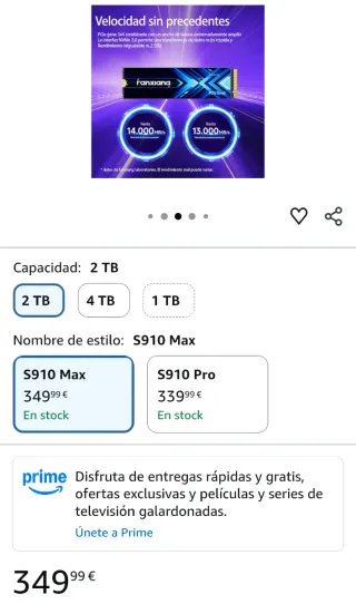 SSD Fanxiang S910 MAX 2TB PCIe 5.0 NVMe