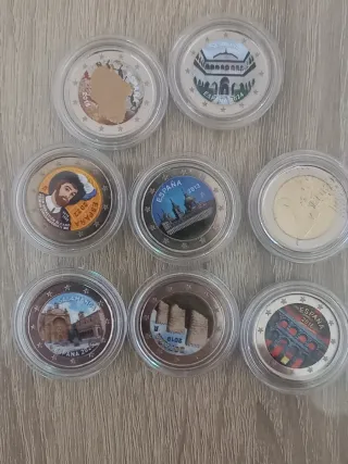 Lote 8 monedas 2 euros color