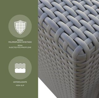 Conjunto de jardín de resina 4 piezas, Gris y terracota