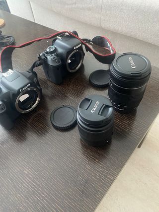 Cámaras Canon EOS con Lentes y Tapas