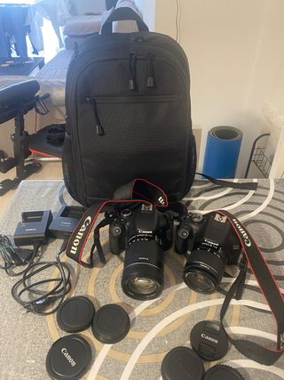 Cámaras Canon EOS con Lentes y Tapas