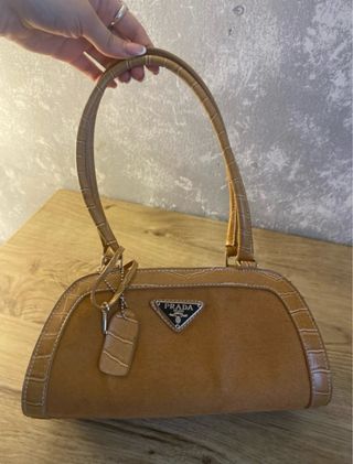 Bolso Prada Ante Marrón Cocodrilo