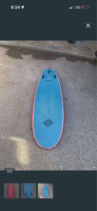 Tabla de surf Platino roja 7 pies