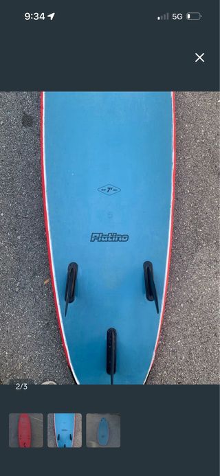 Tabla de surf Platino roja 7 pies