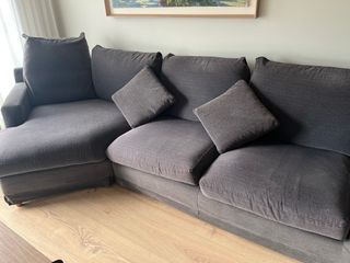 Sofá modular chaise longue gris, 3 plazas comodas
