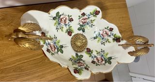 Centro de mesa porcelana y bronce