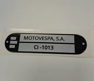 Pegatina Homologación Motovespa S.A. CI-1013
