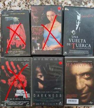 LOTES VHS CAJA VIDEOCLUB HORROR SUSPENSE TERROR