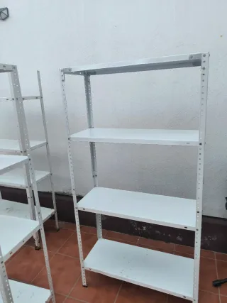 3 Estanterías Metálicas Blancas