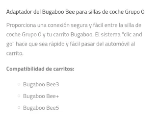 Adaptadores Bugaboo Bee