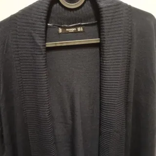 Chaqueta punto azul marino+granate.Talla S.Mango