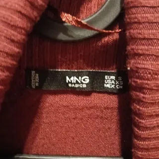 Chaqueta punto azul marino+granate.Talla S.Mango