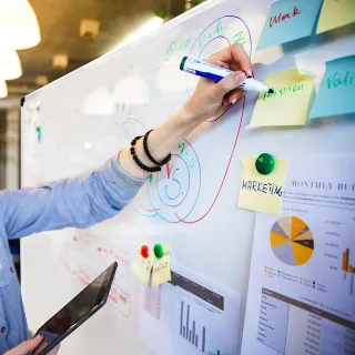 Pizarra Magnética Grande Blanca y Multicolor