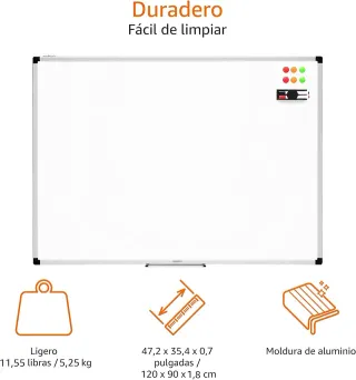 Pizarra Magnética Grande Blanca y Multicolor