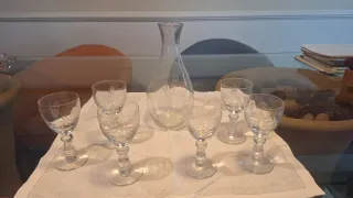 Juego 6 copas licor cristal tallado