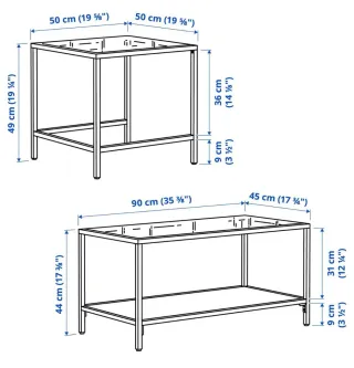 Estantería negra + 2 mesas salón