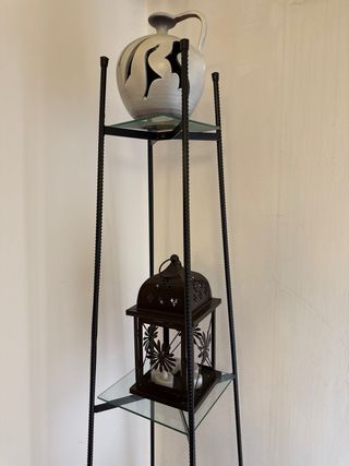Estantería vintage cristal y metal