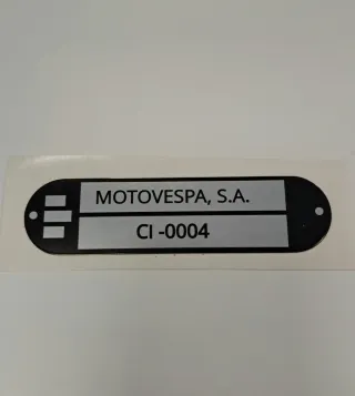 Pegatina Homologación Motovespa S.A. Vespino