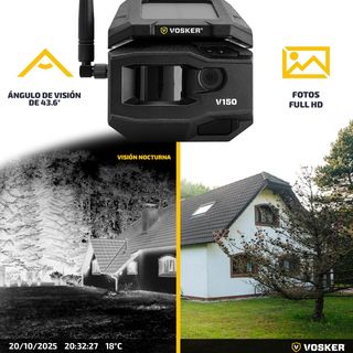 Vosker V150 Cámara Exterior 4G LTE con Panel Solar
