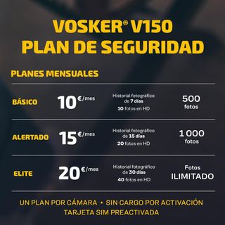 Vosker V150 Cámara Exterior 4G LTE con Panel Solar